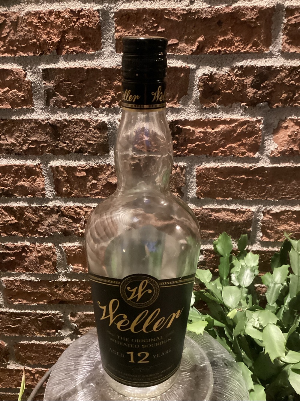 Weller 12 Year Bourbon EMPTY Bottle ~ 750 ml ~ Unrinsed